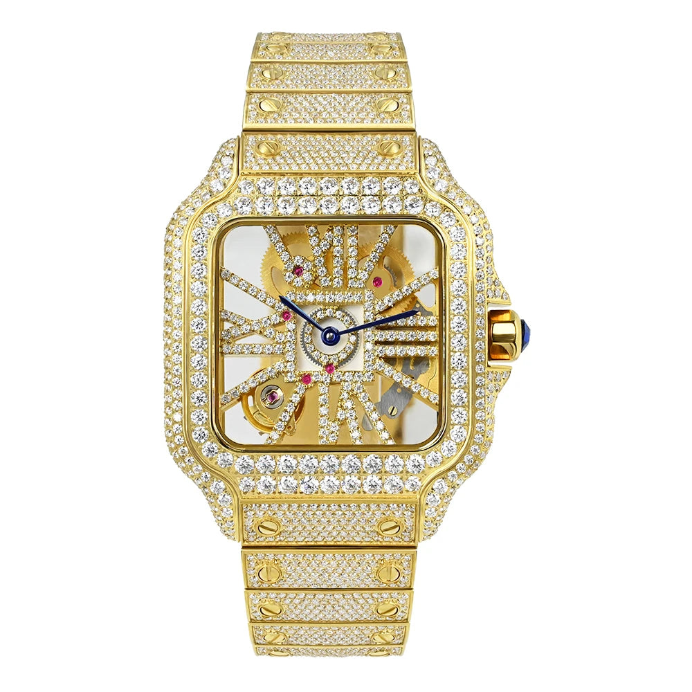 LUXVANE SKELETON MOISSANITE QUARTZ WATCH