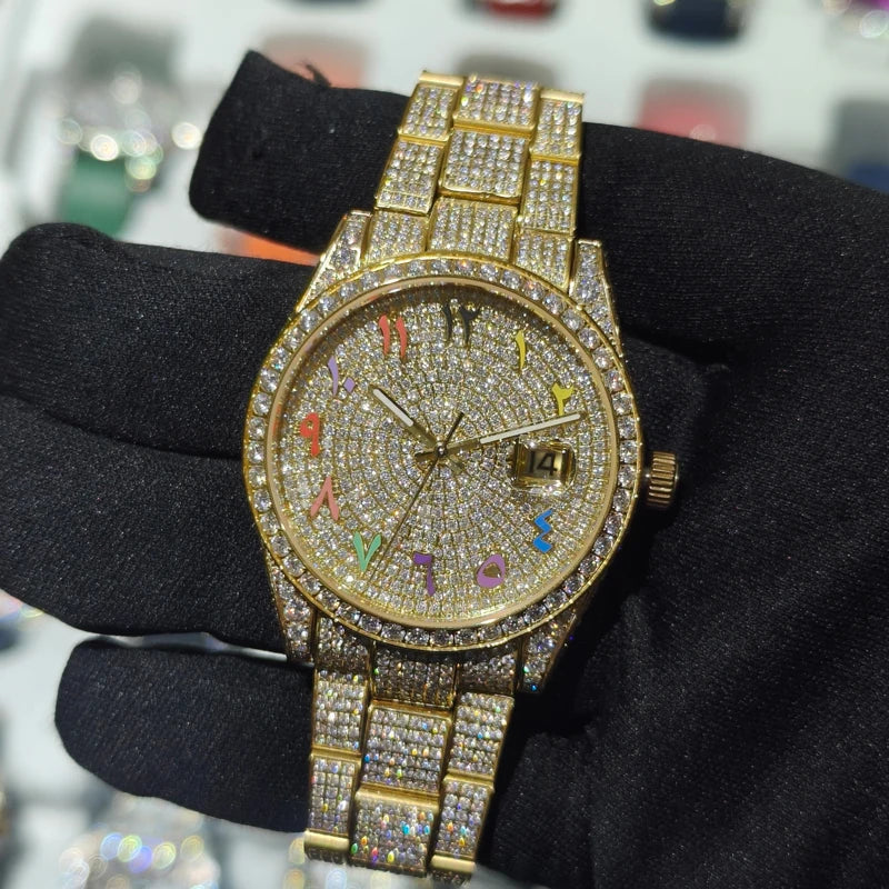 LUXVANE ROYAL ICED FLOWER Moissanite Watchs