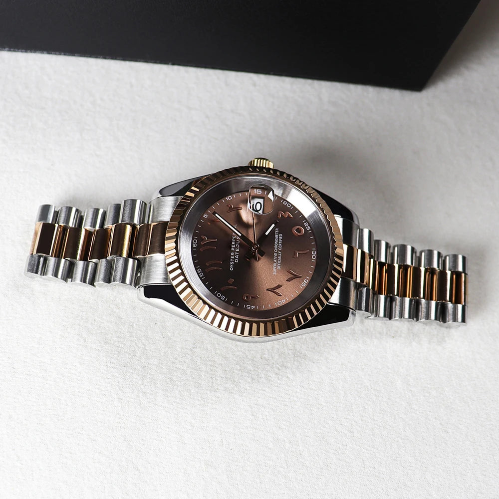 SEIKO MODS NH35 BROWN CLASSIC WATCH