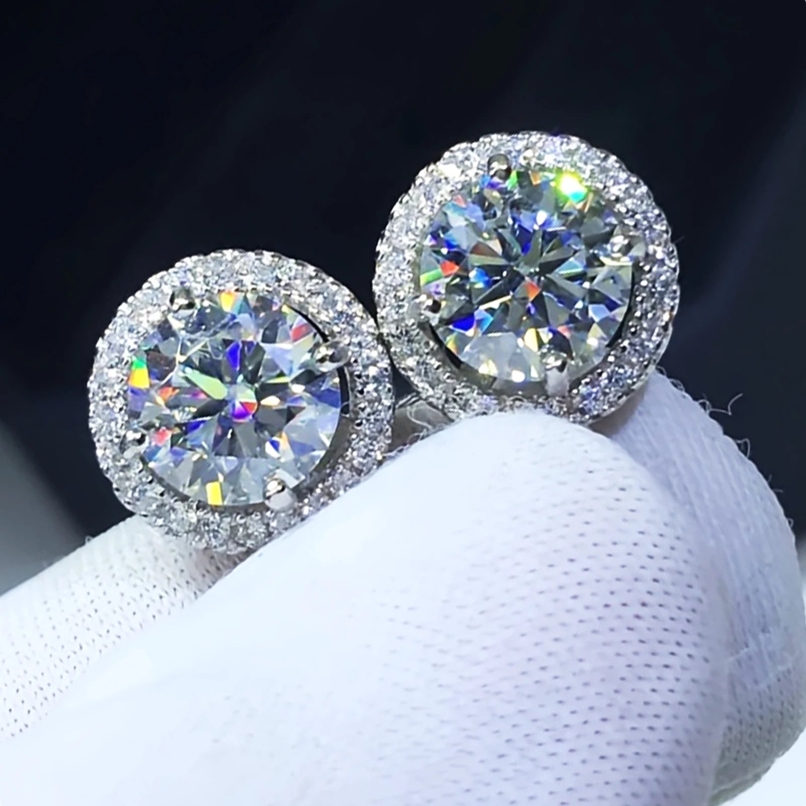 LUXVANE ROYAL MOISSANITE EARRINGS フラワーカット925シルバーピアス