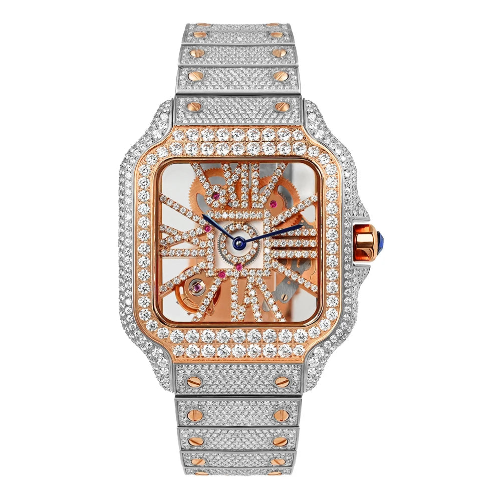 LUXVANE SKELETON MOISSANITE QUARTZ WATCH