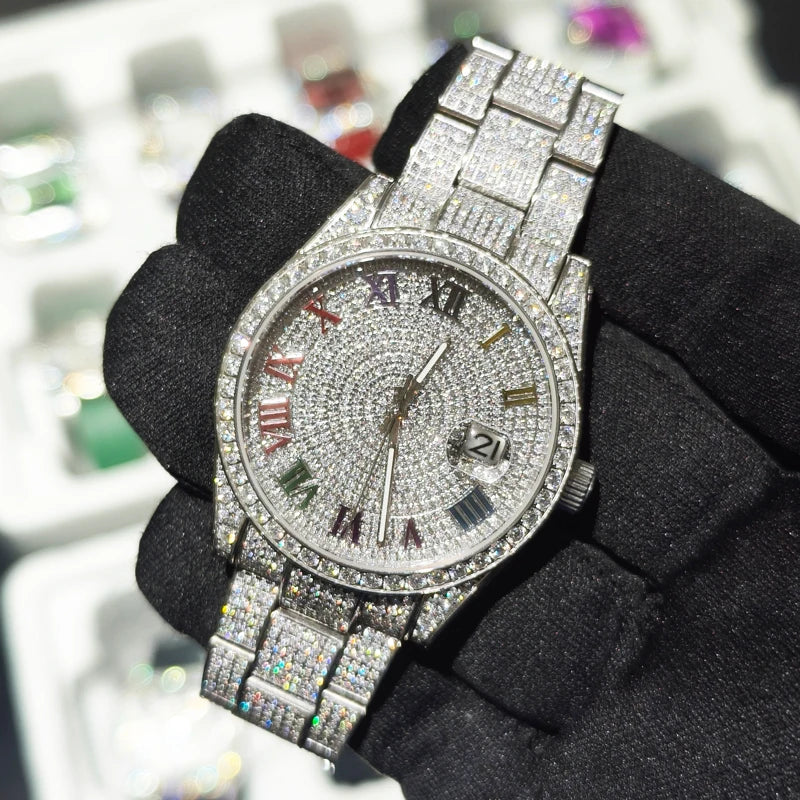 LUXVANE ROYAL ICED FLOWER Moissanite Watchs