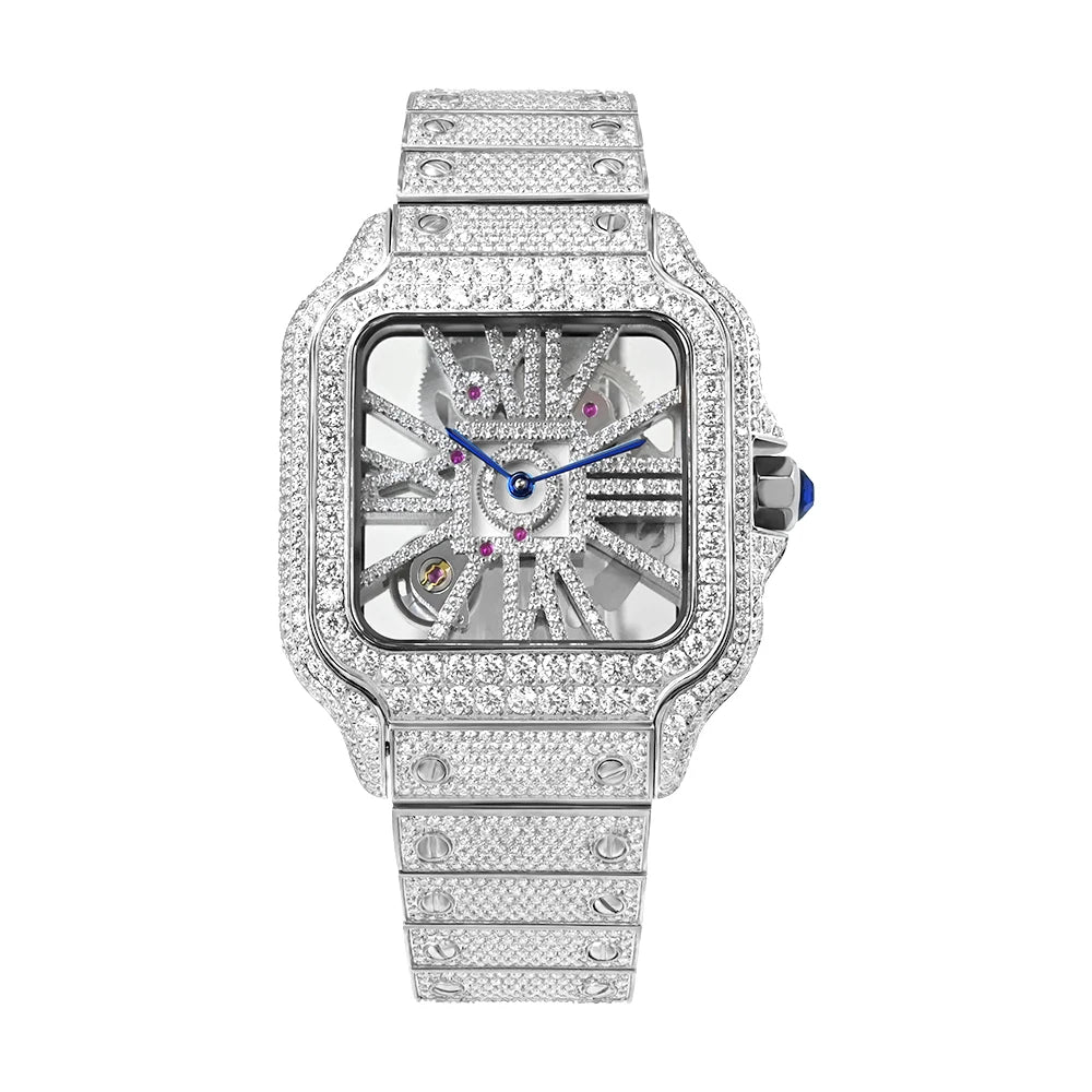 LUXVANE SKELETON MOISSANITE QUARTZ WATCH