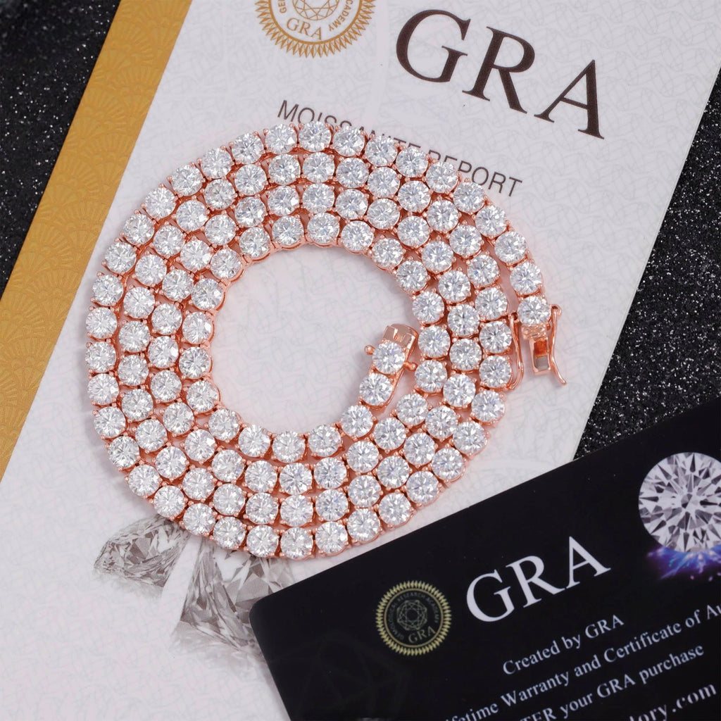 LUXVANE MOISSANITE TENNIS CHAIN 925シルバー アイスアウトネックレス