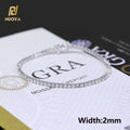NUOYA Custom 2/3/4/5MM VVS Moissanite Diamond Tennis Bracelet 925 Sterling Silver Tennis Chain Jewelry for Men Women