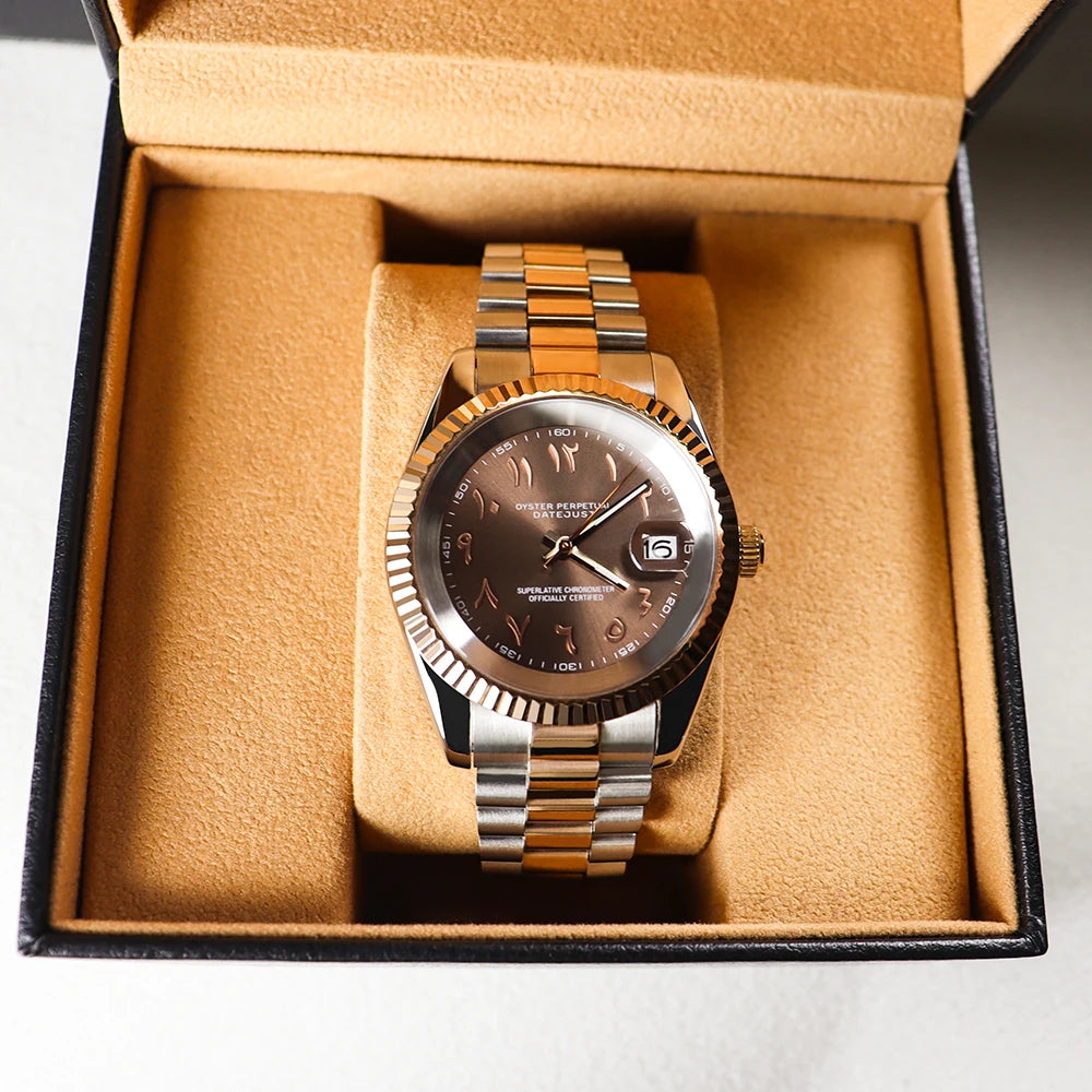 SEIKO MODS NH35 BROWN CLASSIC WATCH