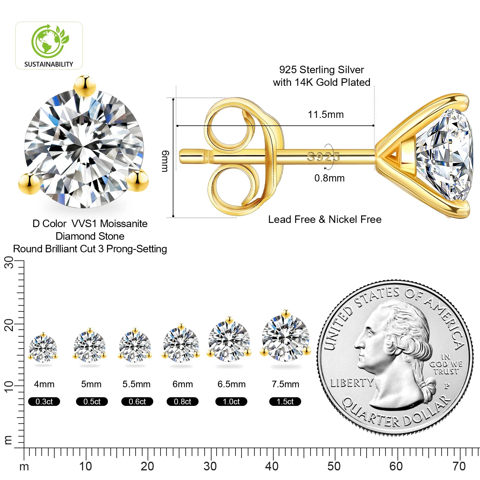 LUXVANE ROYAL MOISSANITE EARRINGS フラワーカット925シルバーピアス