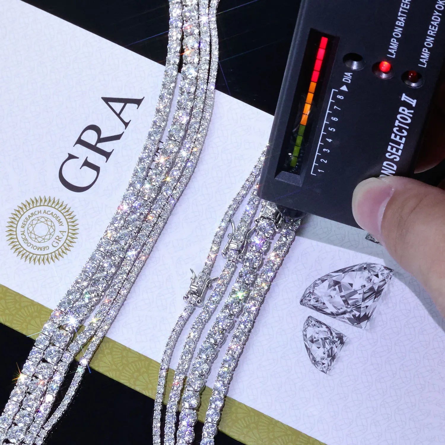 NUOYA Custom 2/3/4/5MM VVS Moissanite Diamond Tennis Bracelet 925 Sterling Silver Tennis Chain Jewelry for Men Women