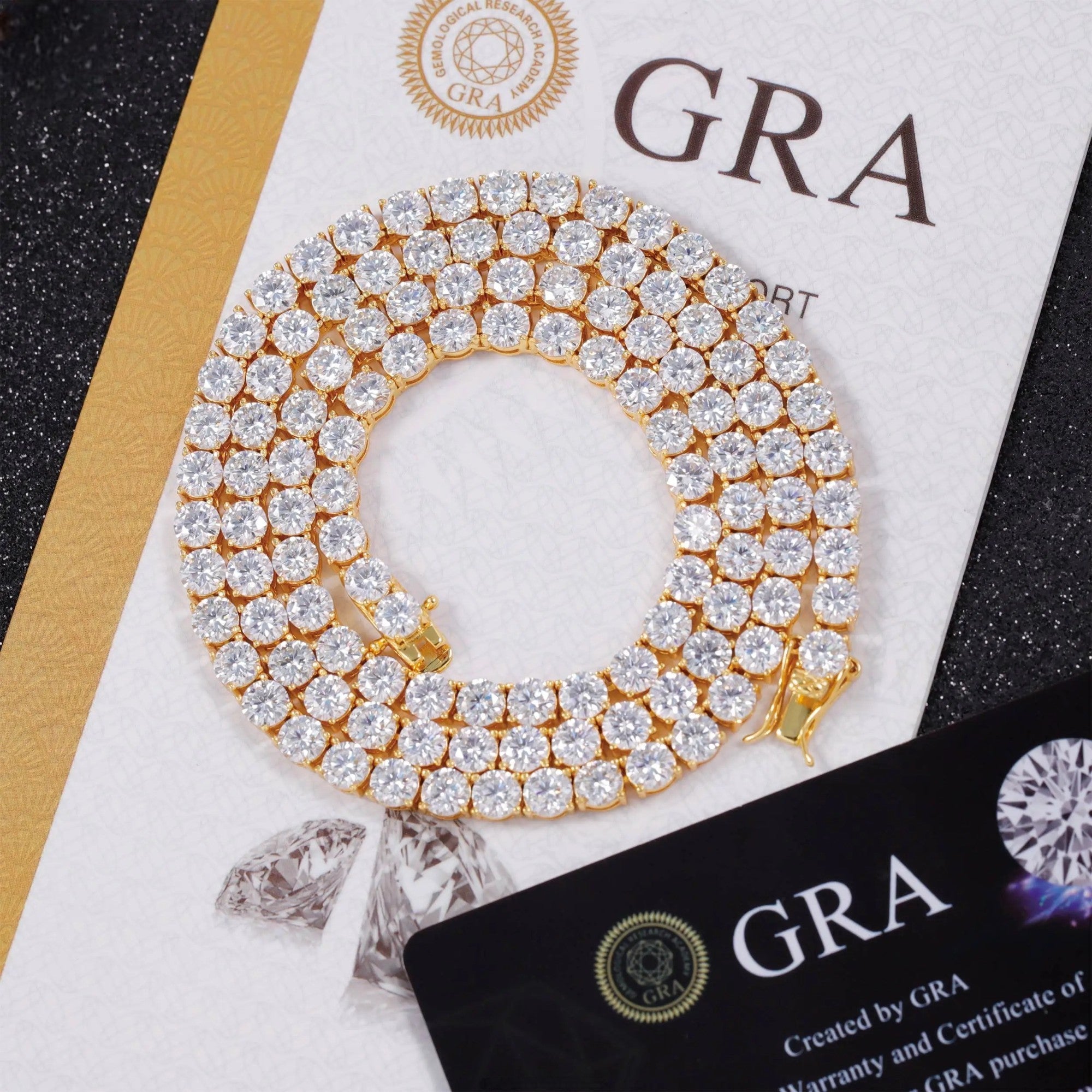 LUXVANE MOISSANITE TENNIS CHAIN 925シルバー アイスアウトネックレス