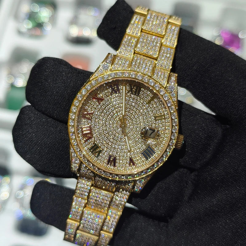 LUXVANE ROYAL ICED FLOWER Moissanite Watchs