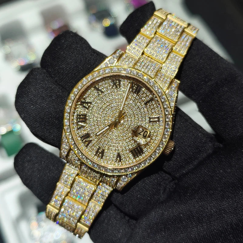 LUXVANE ROYAL ICED FLOWER Moissanite Watchs