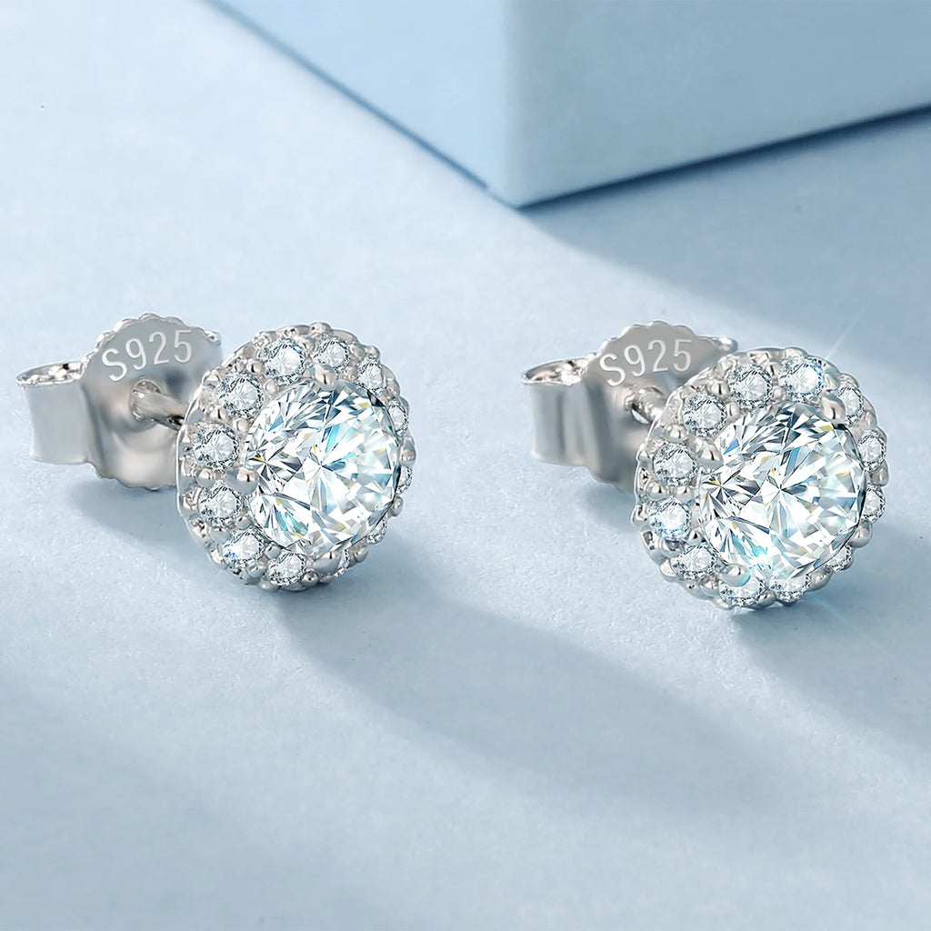 LUXVANE ROYAL MOISSANITE EARRINGS フラワーカット925シルバーピアス
