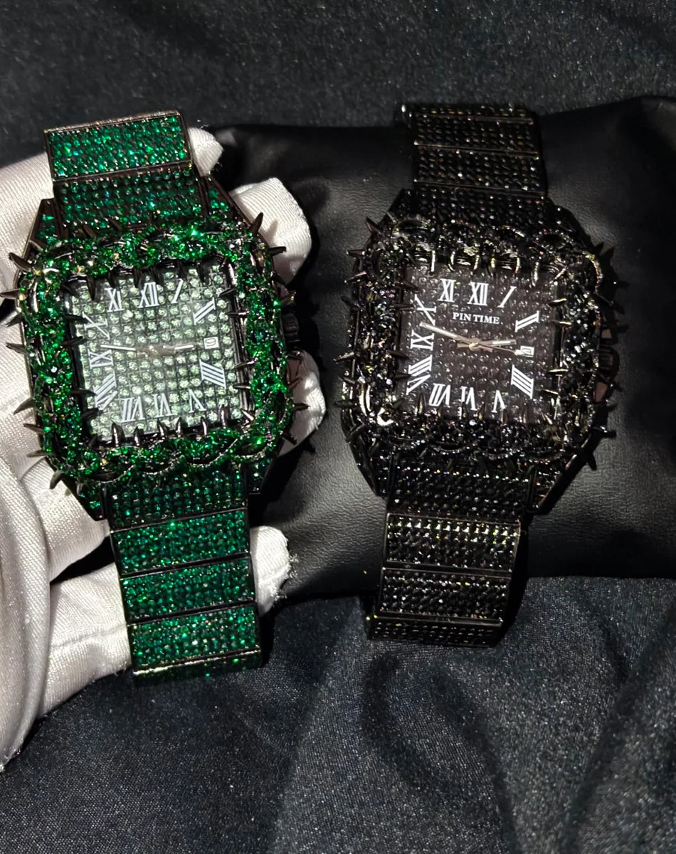 LUXVANE ROMAN ICE SQUARE WATCH
