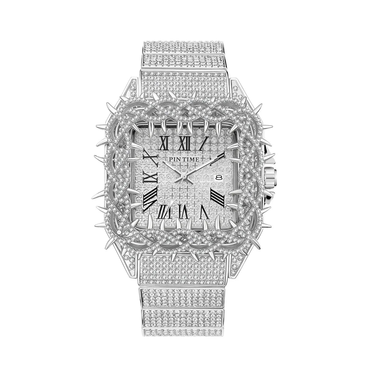 LUXVANE ROMAN ICE SQUARE WATCH