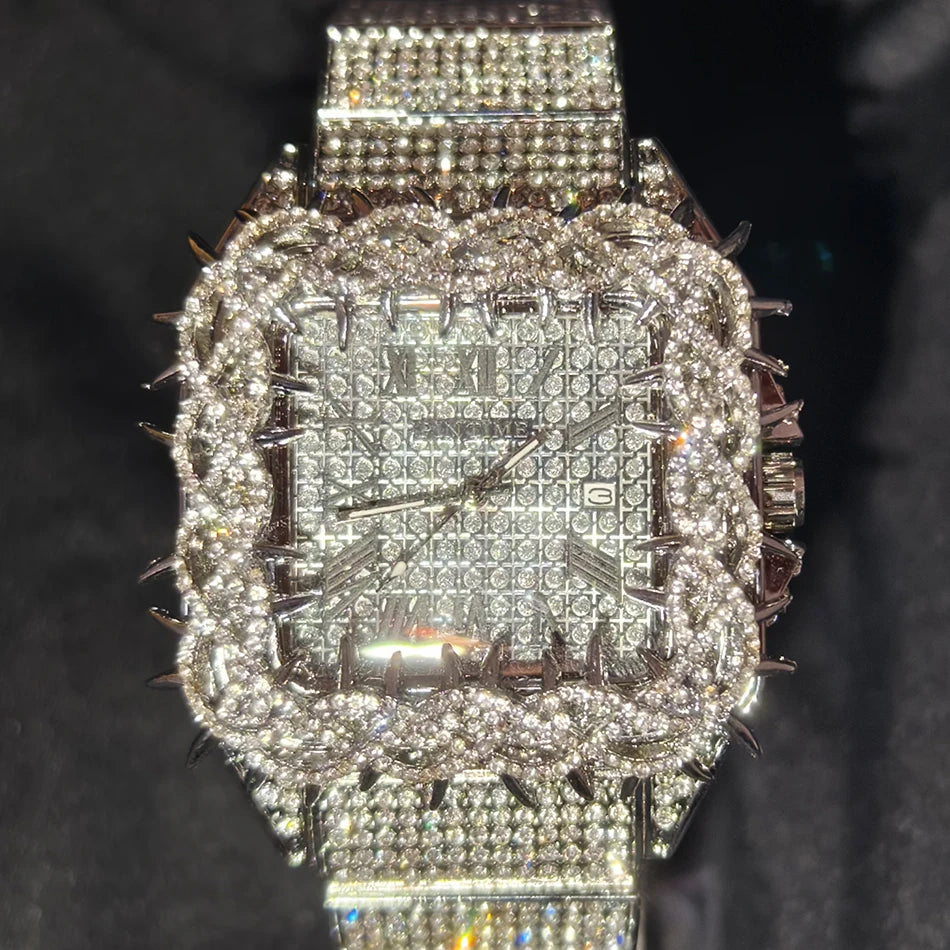 LUXVANE ROMAN ICE SQUARE WATCH