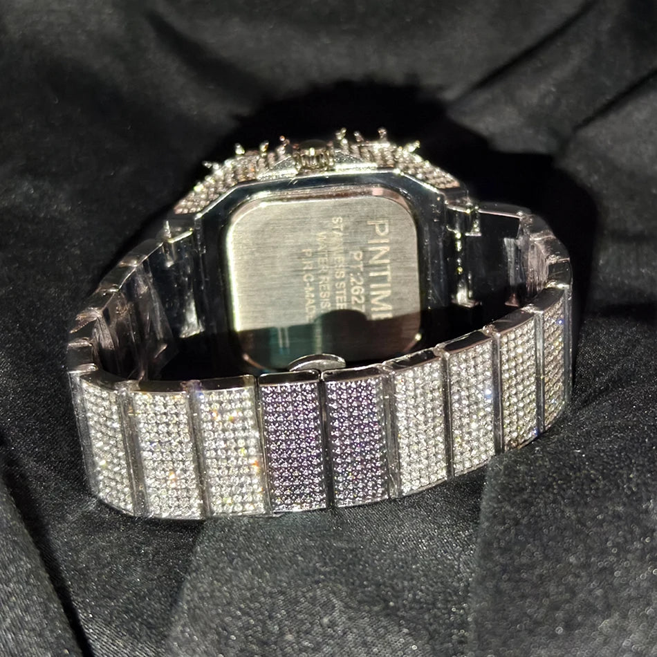 LUXVANE ROMAN ICE SQUARE WATCH