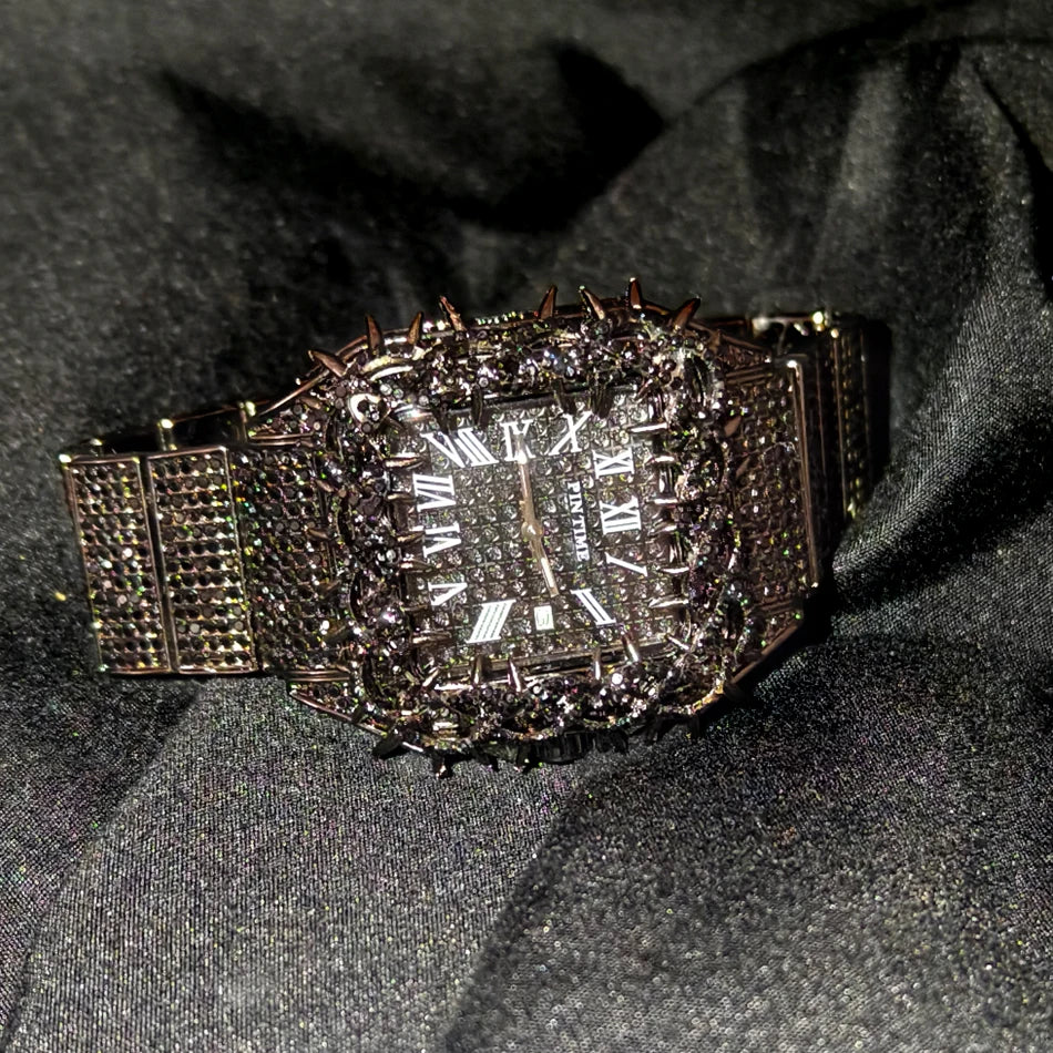 LUXVANE ROMAN ICE SQUARE WATCH