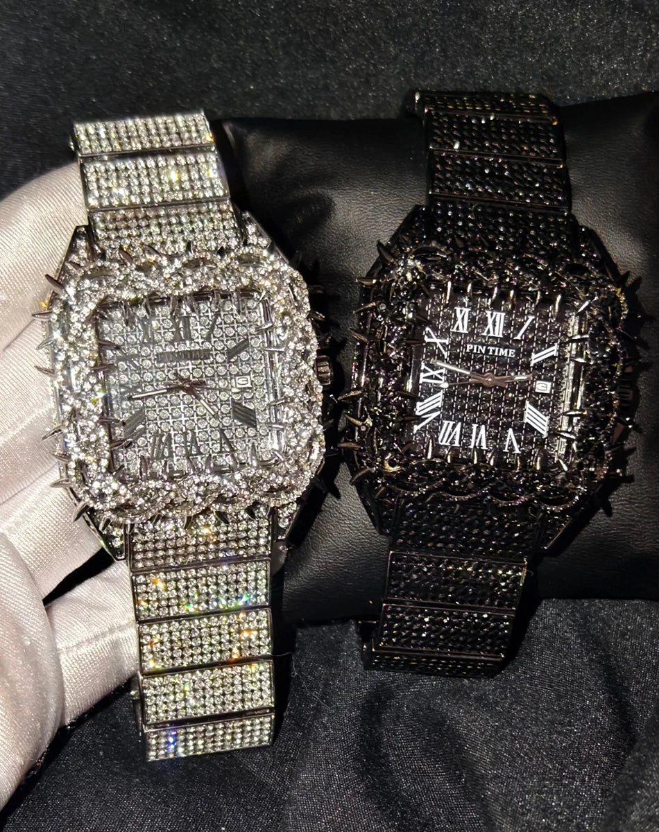 LUXVANE ROMAN ICE SQUARE WATCH