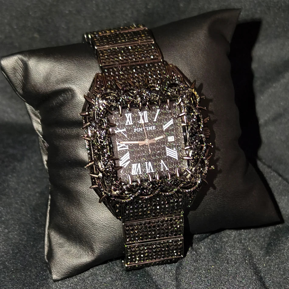 LUXVANE ROMAN ICE SQUARE WATCH