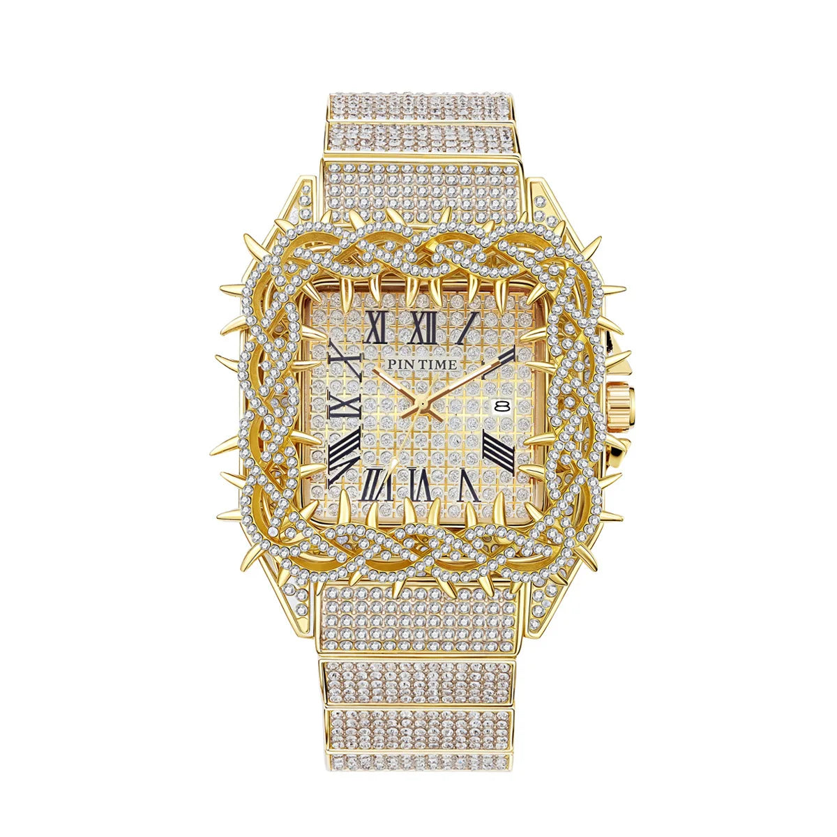 LUXVANE ROMAN ICE SQUARE WATCH