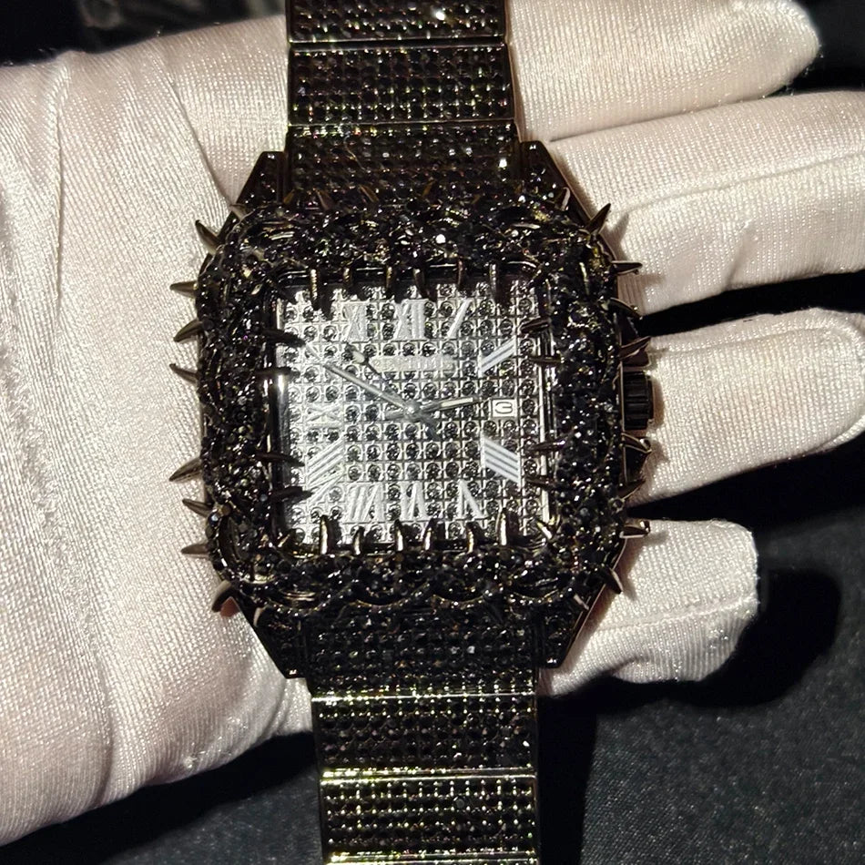 LUXVANE ROMAN ICE SQUARE WATCH