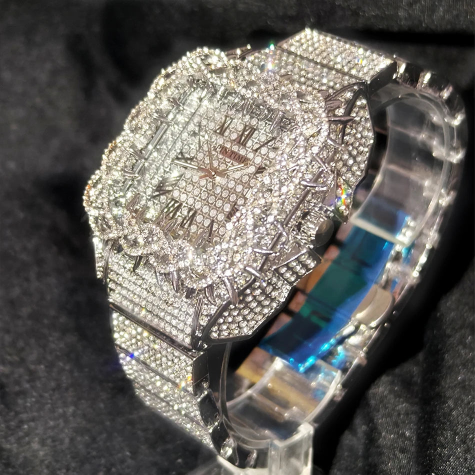 LUXVANE ROMAN ICE SQUARE WATCH