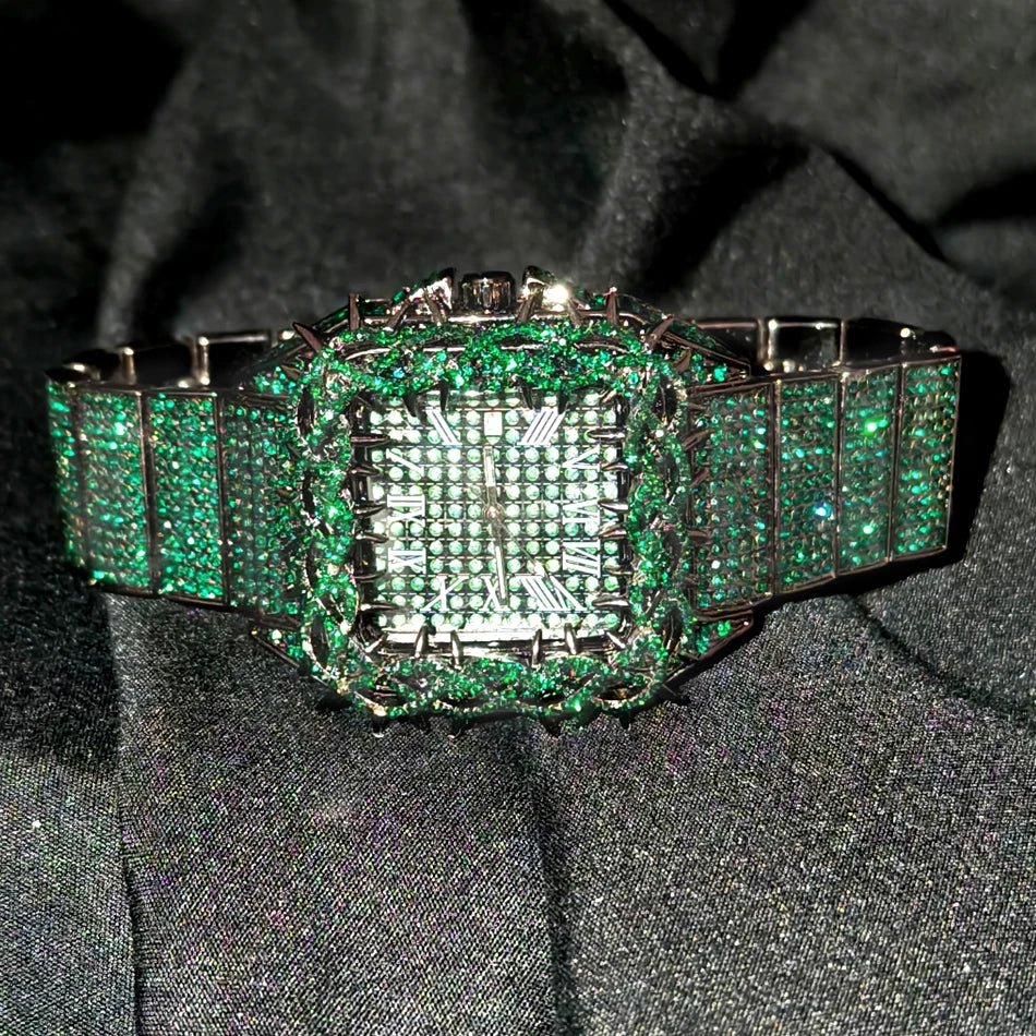 LUXVANE ROMAN ICE SQUARE WATCH