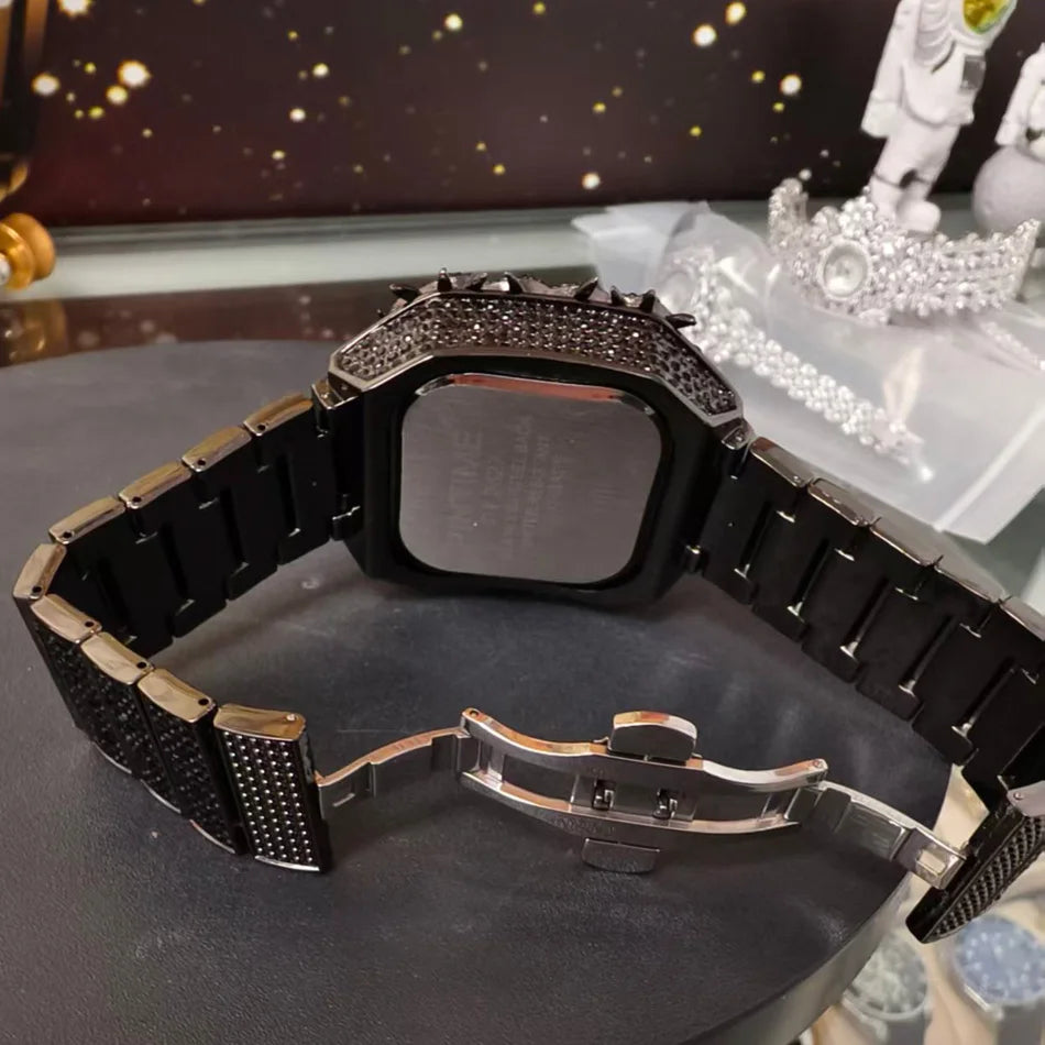 LUXVANE ROMAN ICE SQUARE WATCH