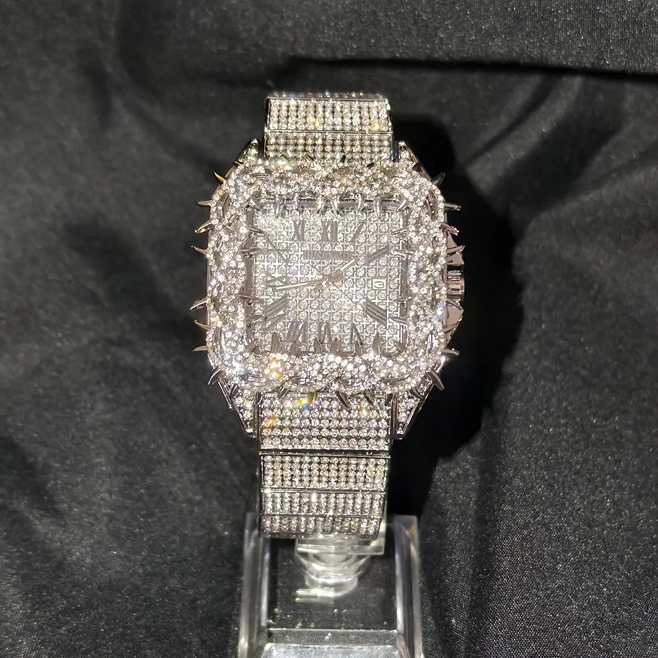 LUXVANE ROMAN ICE SQUARE WATCH
