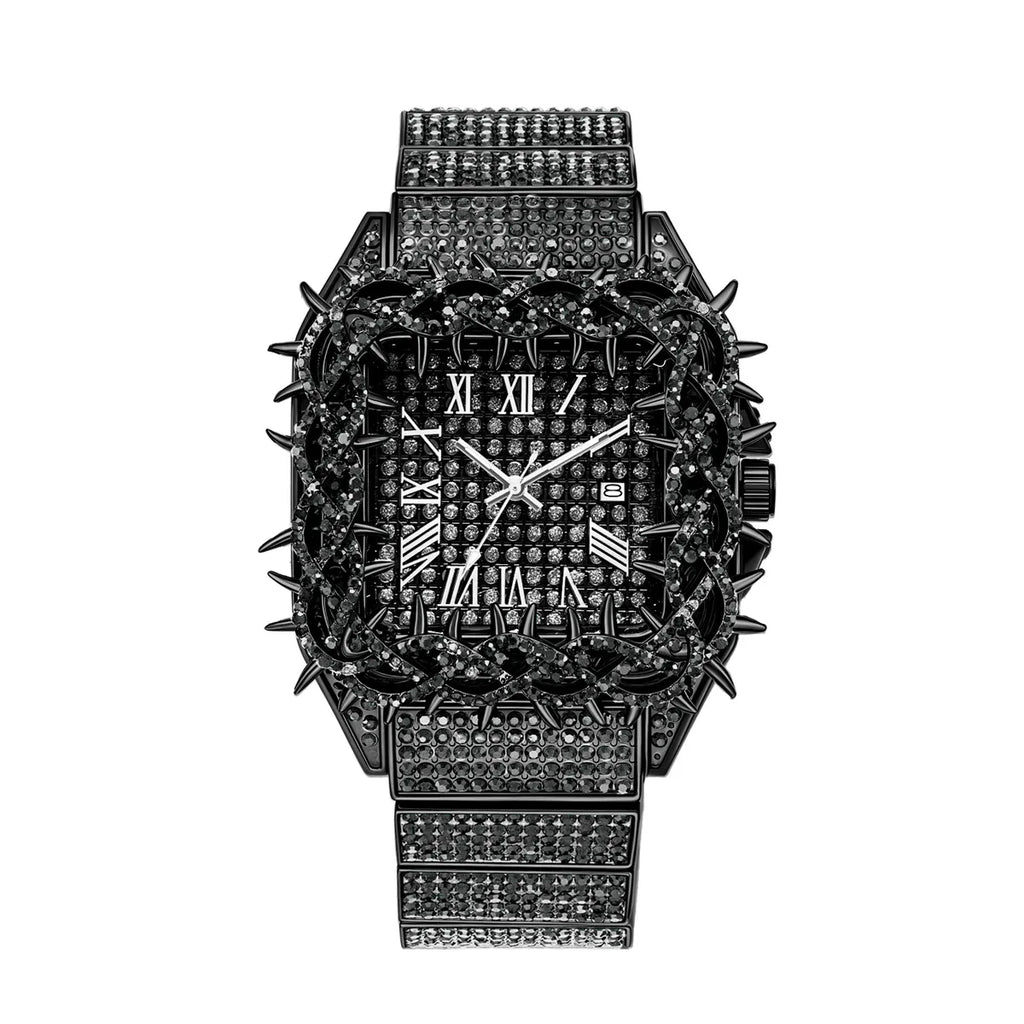 LUXVANE ROMAN ICE SQUARE WATCH