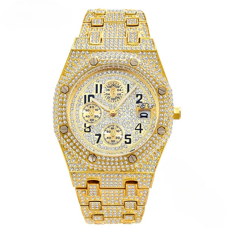 LUXVANE ICE CHRONOGRAPH WATCH フルダイヤラグジュアリー腕時計