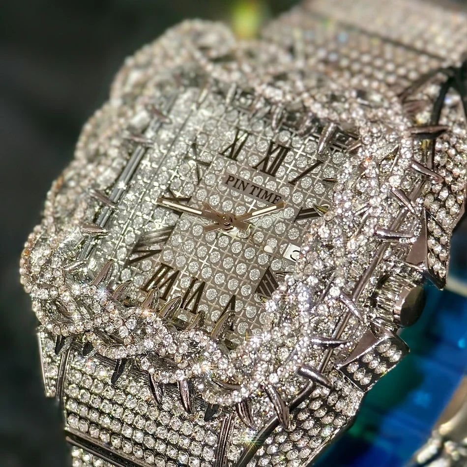 LUXVANE ROMAN ICE SQUARE WATCH